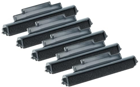 vhbw 5X Farbrolle, Farbwalze Schwarz kompatibel mit Casio 1500, 121-Serie, 1211-Serie, 121ER Taschenrechner, Registrierkasse