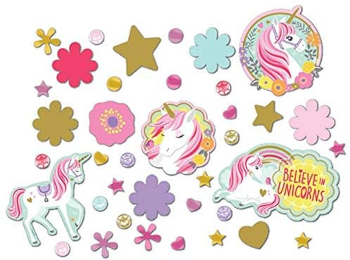 Amscan 361929 - Magical Unicorn Kids Birthday Party Table Confetti Scatters - 3 Bags