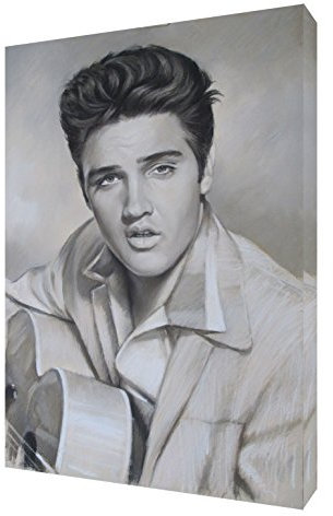 artsprints Elvis Presley Leinwandbild, mit Anthrazit, weich, Pastellfarben, 18 mm tief