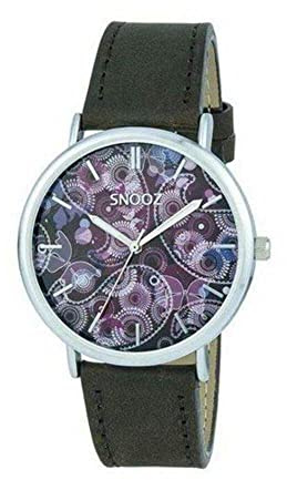Snooz Men's Quartz Analog Watch with Leather Strap Saa1041-78, Multicoloured, 40MM, Strap