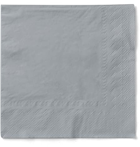 Sovie HOME Uni Serviette/Tissue-Servietten 33x33 cm/saugstarke und hochwertige Einweg-Servietten/ideal für Hochzeit & Feiern (Silber)