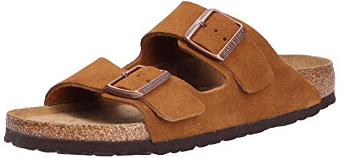 Birkenstock Damen Arizona SFB, Suede Leather FLIP Flops, Braun Mink Mink, 35 EU Schmal