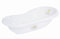 Bieco Ergonomische Babywanne Giraffen in weiß, ab 0 bis 12 Monate, 84 cm, schadstoffreie Badewanne mit Stöpsel für Neugeborene sehr langlebig, Made in Europe, 11001710
