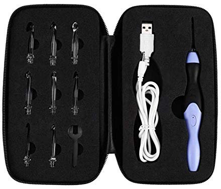 LED-Häkelnadel USB wiederaufladbar, LED Leuchten Häkelnadel Set Strickwerkzeug mit austauschbaren Tipps 2,5-6,5 MM