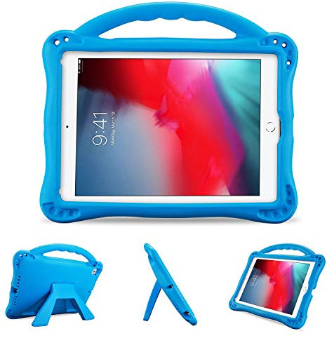 ProCase Kinder Hülle für iPad 9.7 2018 2017 (6th 5th Gen) / iPad Pro 9.7/ iPad Air 2 / Air 1 Case Kinder Schutzhülle, Leicht Stoßfest Kickständer Rugged Kinderhülle mit Griff –Blau