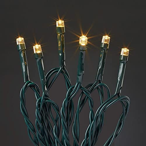 hellum LED-Lichterkette, für Innen und Außen, mit Timer, Dämmerungssensor, 240 warmweiße LEDs, 2390 cm Lichtlänge, Kabel grün, Outdoor, batteriebetrieben (4AA), 522716