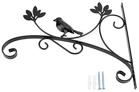 Gancho para plantas de hierro Soporte para colgar montado en la pared de hierro Percha para plantas Gancho para maceta para el patio del hogar Patio de césped Decoración de jardín Comederos para pájar