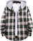 Iris Sprite Chemise à carreaux avec capuche pour homme - Manches longues - Vert - XX-Large