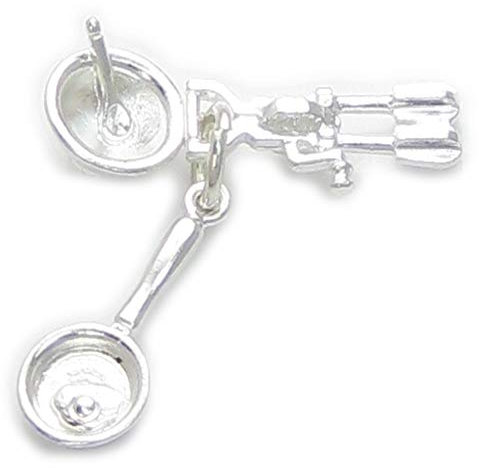 Batidor - Sartén - Tazón para Mezclar dije de plata de ley .925 Charms de cocina -SFP