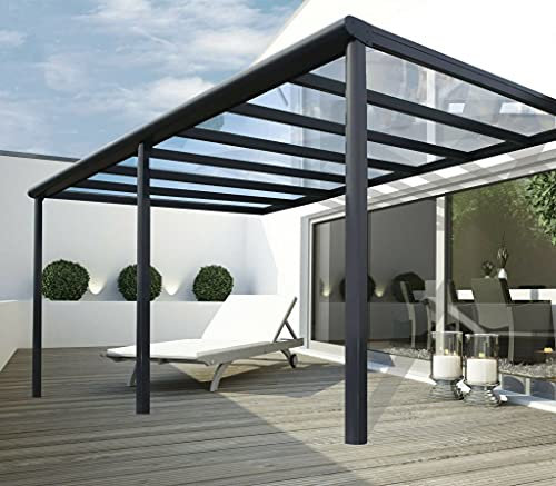 VITRO Terrassenüberdachung Polycarbonat 7x3m Anthrazit