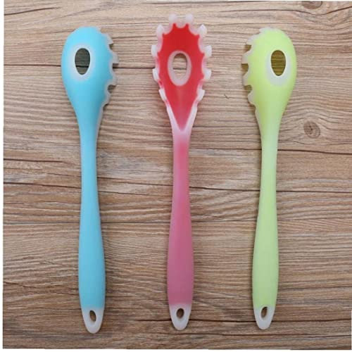TOSSPER Tenedor Pasta Silicona Cocina Resistente Calor Toodle Spoon Server, Bpa Free Spaghetti Strantener, Mejores Herramientas Cocción Color Aleatorio