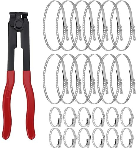 Alpha Rider CV Boot Clamp for Auto/ATV,CV Joint Axle Boot Clamp Pliers Tool with 24 Crimp Bands,Ear Type Extension for Most Cars