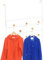 Relaxdays Porte-Manteau pour Porte, 10 Crochets, Garde-Robe, à accrocher, 4 cm, Chambre, Salle-de-Bain, Blanc/Nature