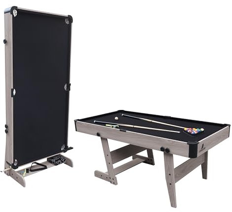 Mesa de Billar Cougar Hustle XL, Mesa de Billar Convertible | Billar sobre Mesa, Plegable 6ft Madera/Negro para Uso Interior | Plegable Billar Accesorios incluidos - 182,9 x 91,4 x 78,7 cm - 40kg