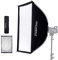 FEELWORLD FSR90 Softbox rettangolare, rettangolo 60x90cm per FEELWORLD FL125D FL125B FL225D FL225B e altre luci da studio video con attacco Bowens, per live streaming, videografia, fotografia
