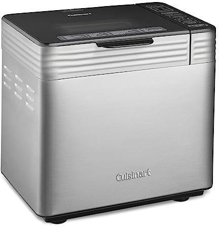 Cuisinart Máquina para hacer pan de convección, 16 opciones de menú, 3 tamaños de pan de hasta 2 libras, 3 colores de corteza, incluye taza medidora + cuchara y gancho para amasar, CBK-210, 12.25 x