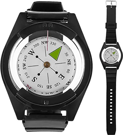 kemengsuer Handgelenk-Kompass, Tragbarer Wasserdichter Gummi-Armband-Kompass, Outdoor-Überlebens-Notfall-Kompass für Orientierungslauf, Wandern, Camping, Klettern, Radfahren