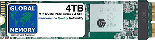 GLOBAL MEMORY Disque SSD M.2 PCIe Gen3 x4 NVMe Solid State Drive pour MacBook Pro Retina (fin 2013 à mi-2014 – début 2015) 4 To