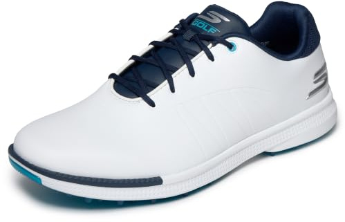 Skechers Herren Go Golf Tempo Gf Turnschuhe, White Synthetic/Navy Trim/Blue Trim, 41 EU