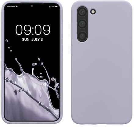 kwmobile Hülle kompatibel mit Samsung Galaxy S23 Plus Hülle - dünnes Silikon Handy S23 Plus Case - stoßfeste Handyhülle weiche Oberfläche - Kabelloses Laden - Pastell Lavendel
