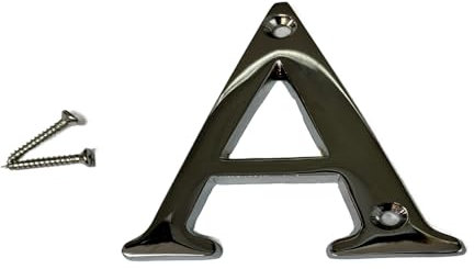 3-Inch Polished Chrome Door Letters Screw On Letter A Door Letter House Front Door Building Porch Gate Address One Elegant and Bold Door Numerals Suitable for All Door Types.