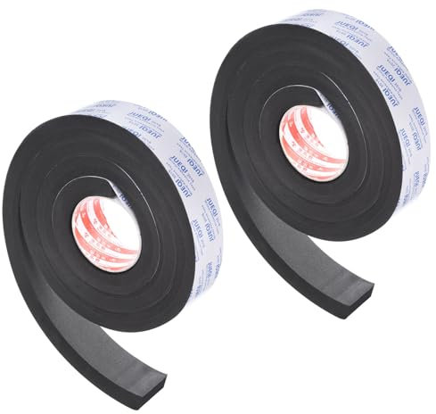 PATIKIL 2000 x 40 x 20mm Insulation Foam Tape, 2 Roll Self-Adhesive EVA Weather Stripping for Wrap Pipe Door Window Insulation Soundproof Anti Vibration Collision, Black
