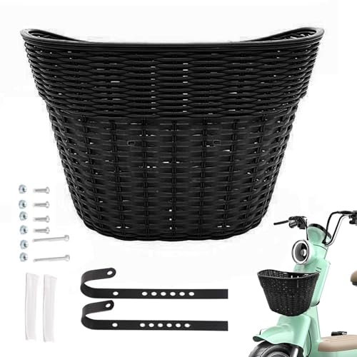 Bicycle Basket Front Handlebar Bicycle Storage Basket Handwoven Bike Storage Basket With Assembly Parts, Cycling Basket For Men And Women, Bicycle Vegetable Basket, Basket 33.5x24x22 Cm