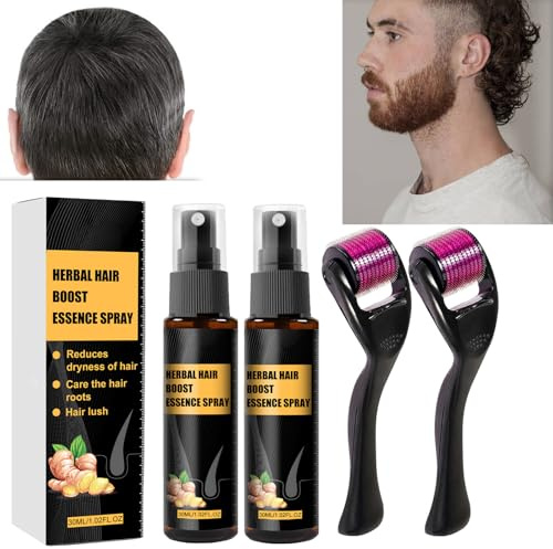 Tkekruh Advanced Regrowth Treatment Kit 30ml 2PC, Hair Root Serum | Hair Growth Essence Haarwachstum Spray, Hair Regrowth Roller und Essence Set, Anti Haarausfall, Haar Serum Advanced Regrowth