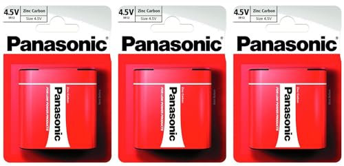 PANASONIC Lot de 3 Blisters de 1 Pile Red Special Power 3R12/Flat Zinc-Carbon - 4,5 V