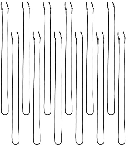 Edison & King Brillenband im Multipack – Stabile Brillenkette ca. 55 cm (12er-Pack, schwarz)