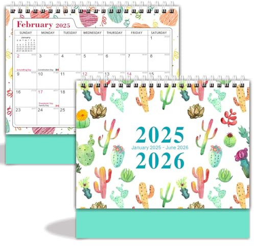 SGERUFZ 1 pezzo 2026 Calendarioda scrivania minimalista, gennaio 2026 - giugno 2027 Piano mensile conto alla rovescia, 2026, Piano mensile