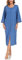 COLORFULLEAF Damen Bademantel mit Reissverschluss 100% Baumwolle Leicht Morgenmantel Hausmantel Damen Lang mit Taschen M-XXL(Blau,L)