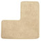 Tapis de bain en forme de L, tapis de bain doux absorbant l'eau, tapis de douche d'angle, lavable pour douche carrée (beige)