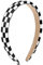 Xindojuz 1 bandeau à carreaux pour femme, noir et blanc, bandeau à carreaux antidérapant en éponge bouffante pour femmes et filles, fête de Noël, accessoires de cheveux à carreaux