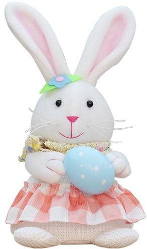 Ostern Leuchtende Hasenpuppe, Ostern Stehender Hase Home Dekoration Kaninchen Statue, Beleuchtung Kaninchen Füllung Tiere Ostern Glow Hase für Ostern Haushalt Desktop Zimmer Home Decor (Ei)