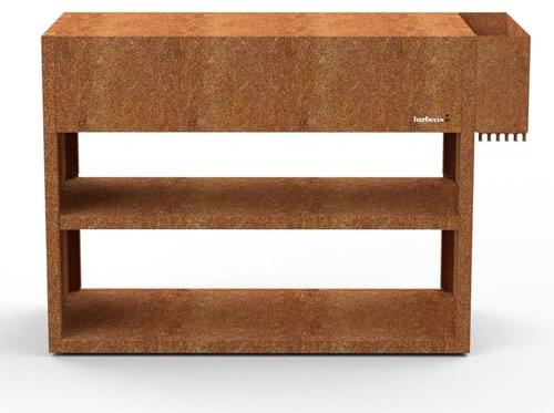Barbecook Cuisine extérieur Nestor Buddy Table de Travail pour Barbecue en Acier corten 133x55x90cm