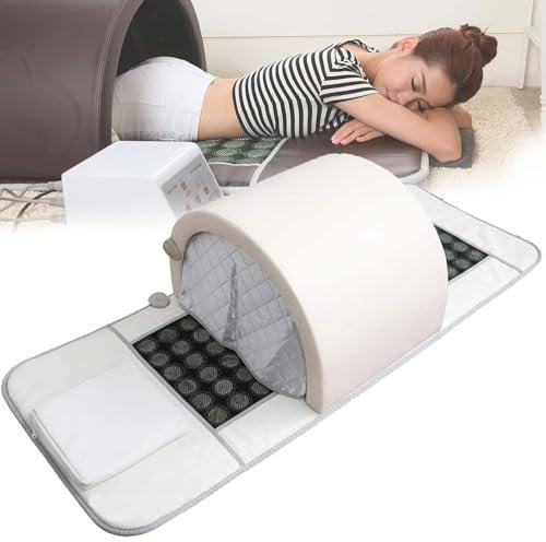 Far Infrared Sauna Dome, 5 Minute Preheat,Portable Dry Sauna,Home Sauna with Therapeutic Stones Heated Mat, Infrared Saunas for Home,White