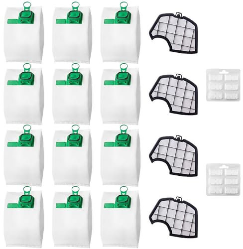 HIYOUNG 12 sacchetti per aspirapolvere Vorwerk Folletto VK140 VK150 FP140 FP150 con 4 filtri, set di accessori per aspirapolvere Vorwerk Folletto