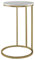 ShAzanz Tables 15,74 Pouces de diamètre, Table Basse latérale d'appoint Ronde avec Cadre en métal, Plateau en Faux marbre, doré