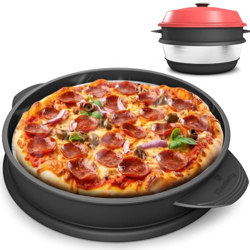 ZauberFry Pizzaaufsatz kompatibel mit Omnia Camping Backofen – Vollflächiger Backeinsatz aus Edelstahl & Silikon – Lebensmittelecht – Kein Loch in der Mitte – Für Pizza, Flammkuchen & mehr, Zubehör, P