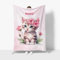 fotobar Wohndecke mit Namen personalisierbar, Kuscheldecke, Namensdecke mit süßem Kätzchen, Geschenkidee Geburtstag Motiv Katze rosa 140 x 200 cm