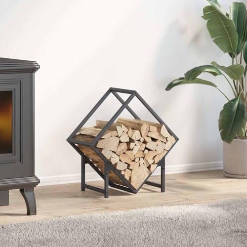 Frdhee Porte Buche Interieur, Portant de bois chauffage anthracite 50x25x50 cm, Rangement Des Outils pour Les Courses, Le Bois, Le Journal
