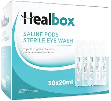 Healbox Sterile Saline Solution Eye Wash 20ml Box of 30