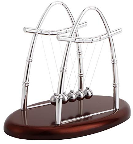 Newtons Cradle Balance Balls,Newtons Cradle Balance Pendulum Cradle Balance Steel Balls Physics Science Pendulum Ornaments Toy Pendelum Balls for Office Bedroom Living Room (5 Beads)