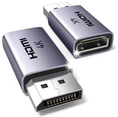 UGREEN Adaptador DisplayPort a HDMI Unidireccional 4K 30Hz 2K 60Hz 4 Piezas | 1080P 120Hz Convertidor DP Macho a HDMI Hembra Carcasa de Aluminio Compatible con PC Monitor TV Proyectores