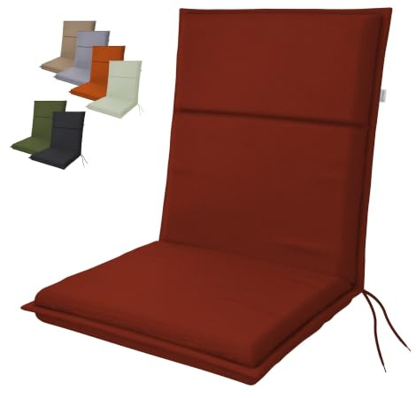 Doppler Niederlehner-Auflage Life, Gartenstuhl-Auflage 100 x 48 x 4 cm | Sitzauflage Gartenstuhl mit niedriger Lehne, 100% Polyester, hoher Ausbleichschutz, inkl. Rückhalteband, Made in Europe