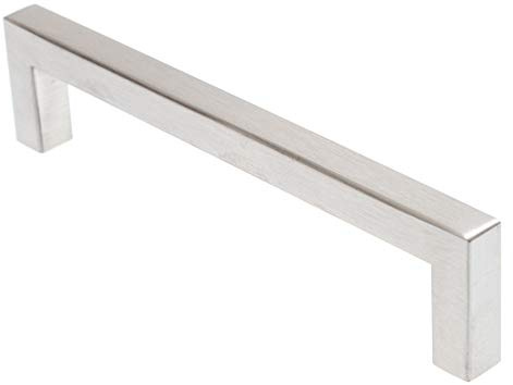 Moderner Schrankgriff BA 128 mm Küchengriff schlicht Möbelgriff hochwertig 10 x 10 mm Edelstahl gebürstet *666 (BA 128 mm)