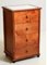 Liberoshopping Cassettiera in Legno massello con 4 cassetti, Piano Superiore con mattonelle in Ceramica, con Ruote (Ciliegio)
