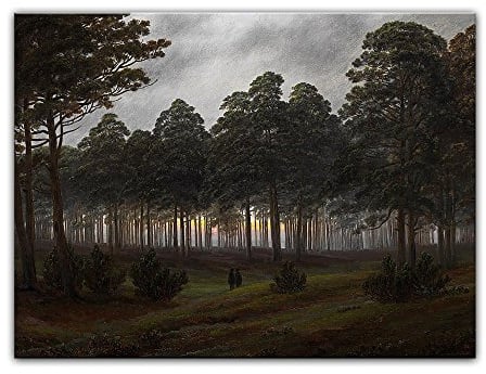 Bilderdepot24 Kunstdruck Poster - Caspar David Friedrich Tageszeitenzyklus, Der Abend 80x60 cm ca. A1 - Alte Meister Bild ohne Rahmen