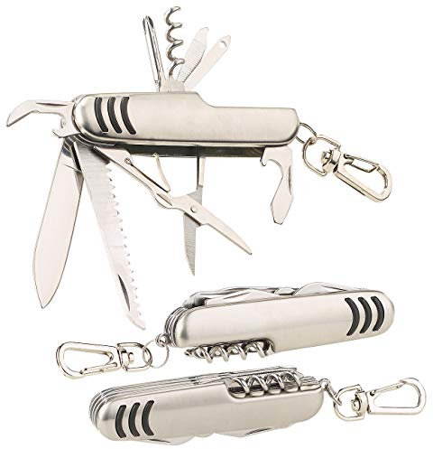 PEARL Messer Multifunktion: 3er-Set 11in1-Multifunktions-Taschenmesser aus Edelstahl (Stainless Rescue Knife, Multitool, Rucksack)